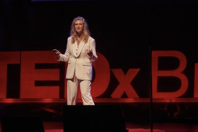 Gayle Berry speaking on the TEDx stage